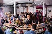 The London team's bar featured an interactive handprint wall