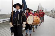 The ECWS marched across Millennium Bridge as Roundheads