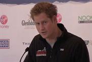 Prince Harry speaking at a press event for Walking With the Wounded