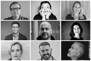 Clockwise from top left: James Murphy, Vicki Maguire, Jennifer Berry, Lucy Taylor, Dom Goldman, Marc Allenby, Katie Lee, Bill Scott. Centre: Dara Nasr.