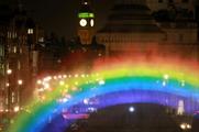 The rainbow was created by arts group Greyworld