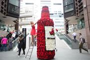 The Rekorderlig bottle was positioned at Broadgate in east London 