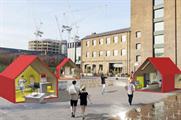 A CGI of the Monopoly-style brand houses