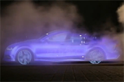 A still of the vapour car from the video