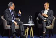 Sir Martin Sorrell (left): the chief executive of WPP talks to Evan Davis at Ham Yard