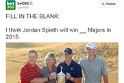 Bet365: tweeted this picture of Jordan Speith (second from right) after he won the golf US Open
