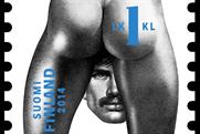 One of the homoerotic stamps inspired by Tom of Finland's drawings