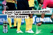 Sure: latest ad campaign plays on the use of the referee's white spray at the World Cup