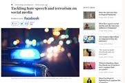Facebook pays for positive sponsored content in The Telegraph