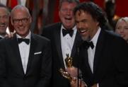Alejandro G. Iñárritu accepting Best Picture Oscar last night.