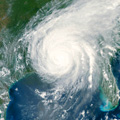 Eye of the storm: Last year's Hurricane Katrina, blamed on global warming, reaches the US Gulf Coast