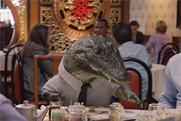 An alligator sheds no crocodile tears when he can't pick up the check