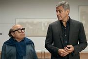 George Clooney teaches Danny DeVito how to drink coffee as Nespresso's U.S. envoy