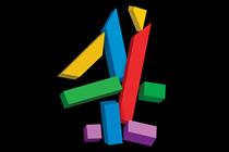 Image of the Channel 4 logo in rainbow colours splitting