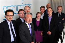 YouView: Lord Sugar (third from left) with the joint partners in the venture 