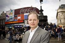 OMC's Mike Baker outside Piccadilly Circus 
