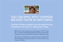 TUI: Thomson Holidays owner's press ad knocks rival Thomas Cook