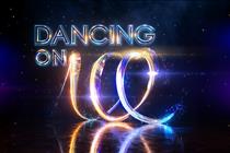A midnight blue background with 'Dancing on Ice' written in 3D cursive font.