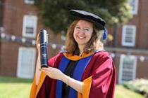 Fiona Pelham receives honorary degree for event services