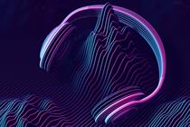 Headphones and sound waves