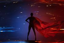 Getty Images pic - woman with cape night time