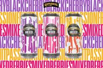 Three cans of Kopparberg Hard Seltzer appear across a psychadelic background