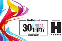 An image with the logos of Media Week 30 Under 30 and awards partner Hearst