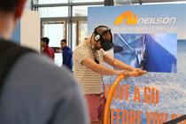 The VR experience transports participants to summer and winter destinations 