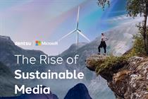 A picture of the cover of the Dentsu and Microsoft report, The Rise of Sustainable Media