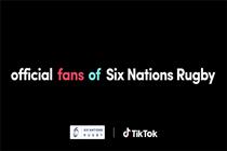 A promotional graphic for TikTok's Six Nations sponsorship