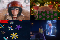 Stills from ads, clockwise from top left: Tesco, M&D Food, Aldi and Lego
