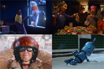 Montage of Christmas ad stills from Aldi, Sainsbury's, O2 and Tesco