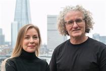 The image of a blonde woman and a curly-haired man. Sairah Ashman (left), global CEO and and Wayne Deakin, global principal.