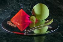 Bompass & Parr's frozen sorrel yoghurt sphere (credit Ann Charlott Ommedal) 