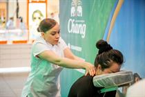 Chang beer runs massage activation at Westfield Stratford