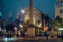 Seven Dials lit up for the evening (@andrewridley)