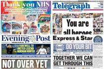 A montage of four local media titles, including the Northamptonshire Telegraph, Yorkshire Evening Post and Express & Star