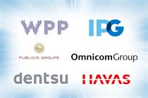 WPP, Publicis Groupe, Dentsu, IPG, Omnicom Group and Havas logos