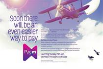 Paym: ad appears in today's Metro
