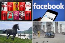 Clockwise from top left: Coca-Cola, Facebook/Meta, Confused.com and Lloyds Banking Group