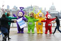 Young and old passers by came in for hugs with the Teletubbies (Rex)