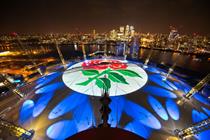 The roof of the O2 will be lit from sunset to midnight throughout the Rugby World Cup