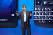 Launch: CEO Thorsten Heins unveils the BlackBerry 10 last week