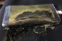 A fried Samsung Galaxy Note 7, which prompted the recall (source: YouTube)