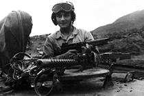 Roy Angelo, tank driver of the 1st Marines Division during the Korean War