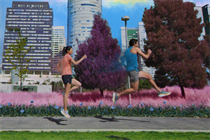 Two people running in Hoka ad campaign