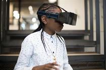 Person wearing VR headset