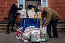 Volunteers at a food bank in Ashton under Lyne, Greater Manchester (Photograph: Anthony Devlin/Getty Images)