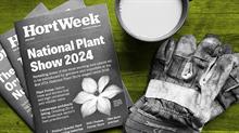HortWeek magazines, gardening gloves and cup of tea