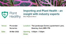 Importing and Plant Health event